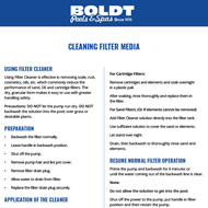 Cleaning Filter Media - For Pools
